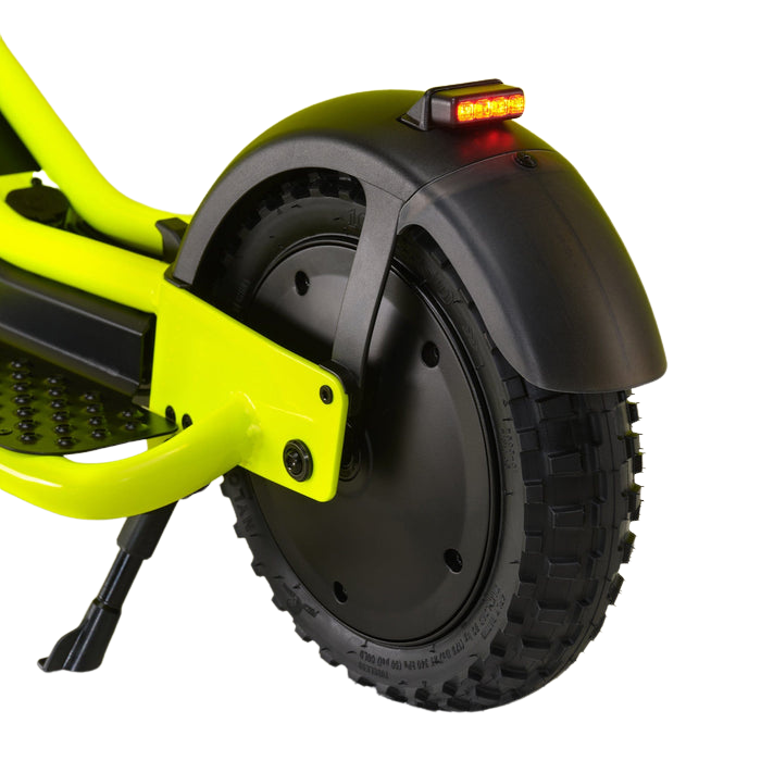 pure escape+ electric scooter yellow rear tyre