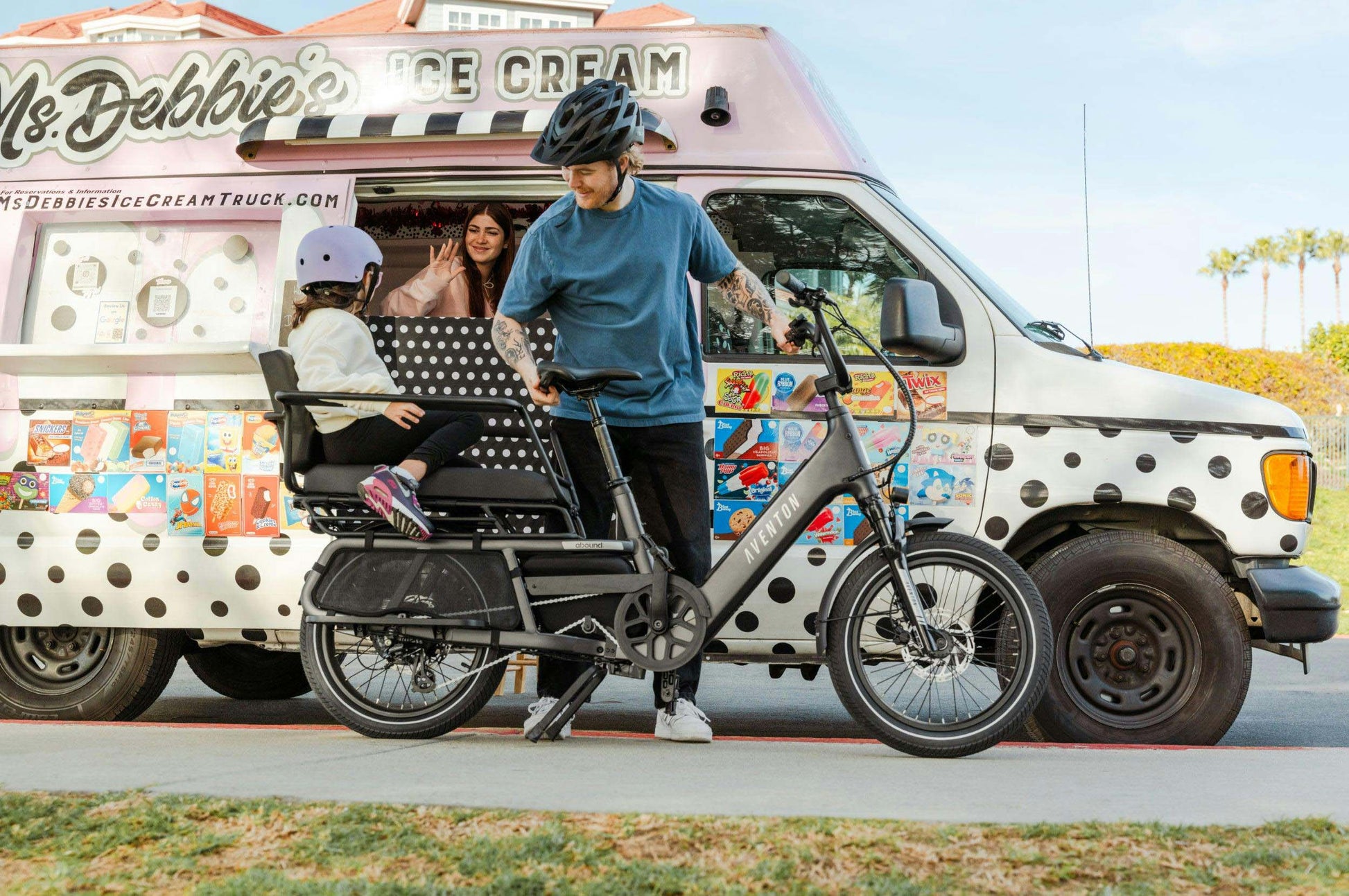 Aventon Abound LR Electric Bike Lifestyle Ice-cream Truck