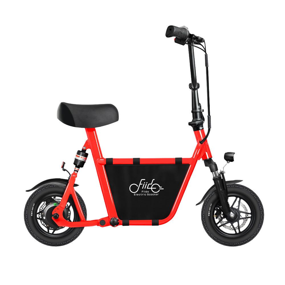Fiido Q1S Folding Electric Scooter Red with Basket