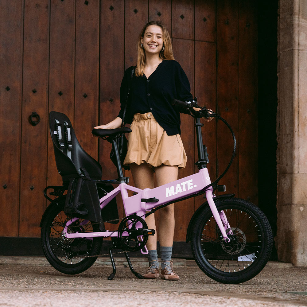 MATE Go+ Folding Electric Bike Lifestyle Blush