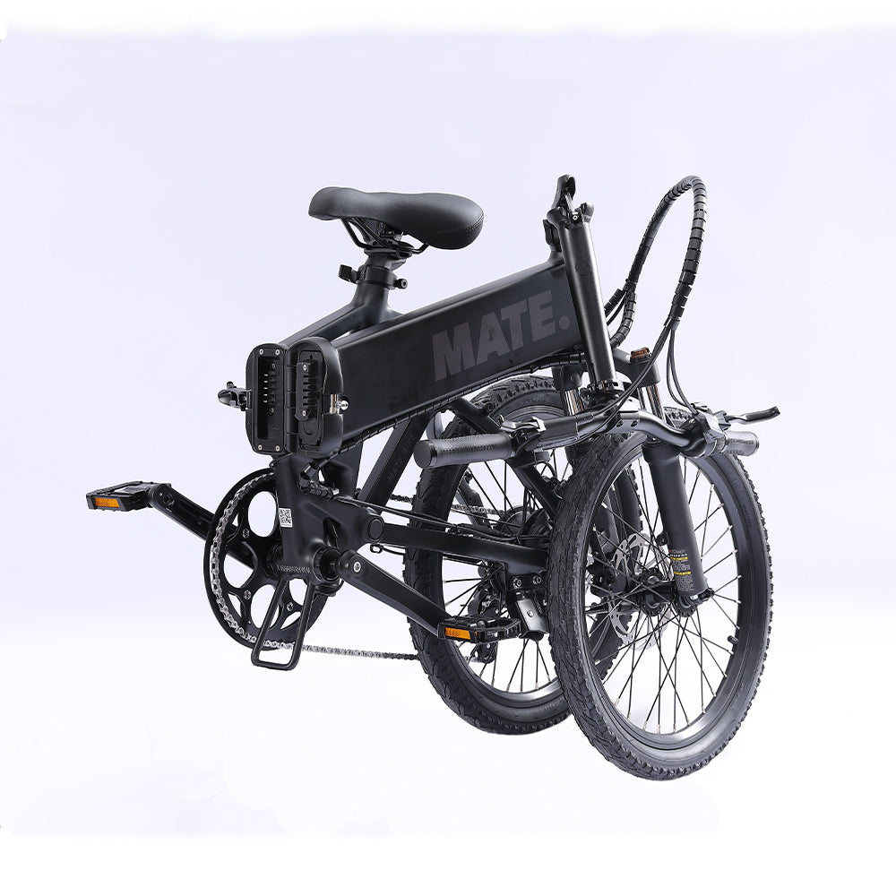 MATE Icon Folding Electric Bike Subdued Black Folded