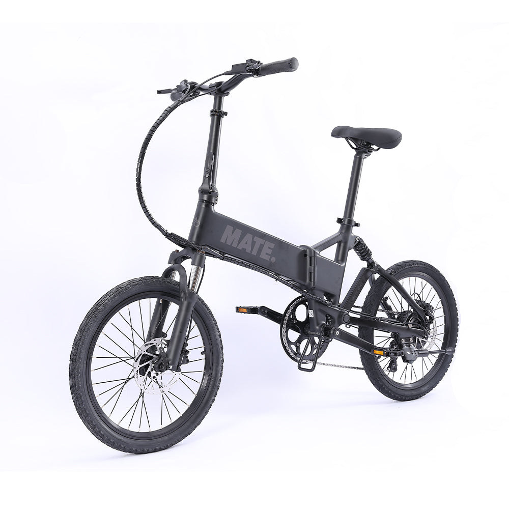 MATE Icon Folding Electric Bike B Subdued Black Front Side Left