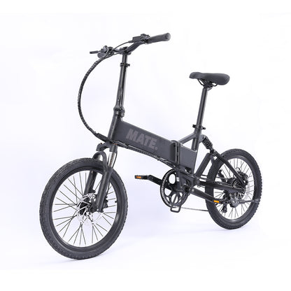 MATE Icon Folding Electric Bike B Subdued Black Front Side Left