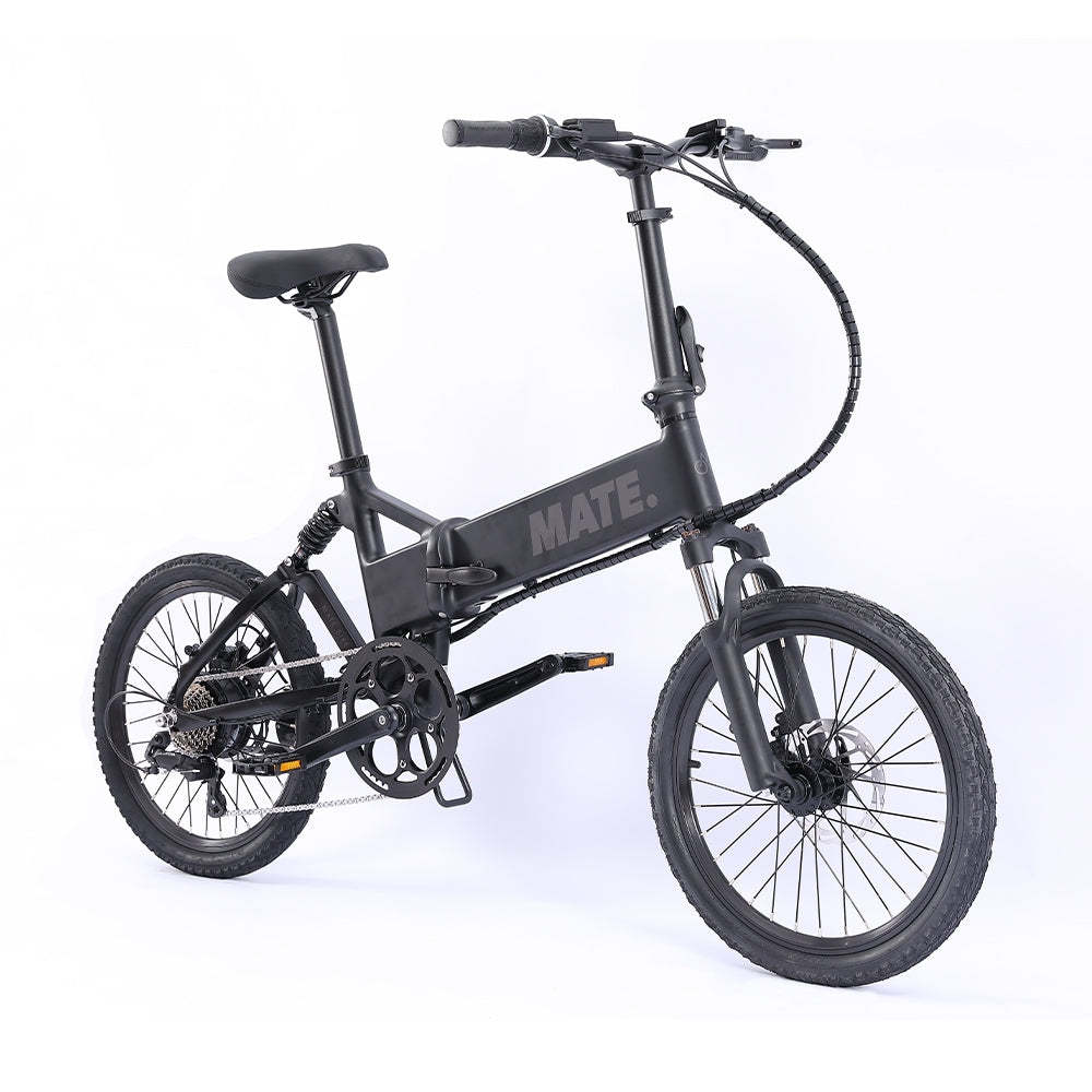 MATE Icon Folding Electric Bike Subdued Black Front Side Right