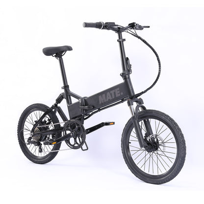 MATE Icon Folding Electric Bike Subdued Black Front Side Right