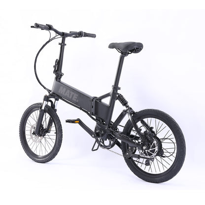 MATE Icon Folding Electric Bike Subdued Black Rear Side Left