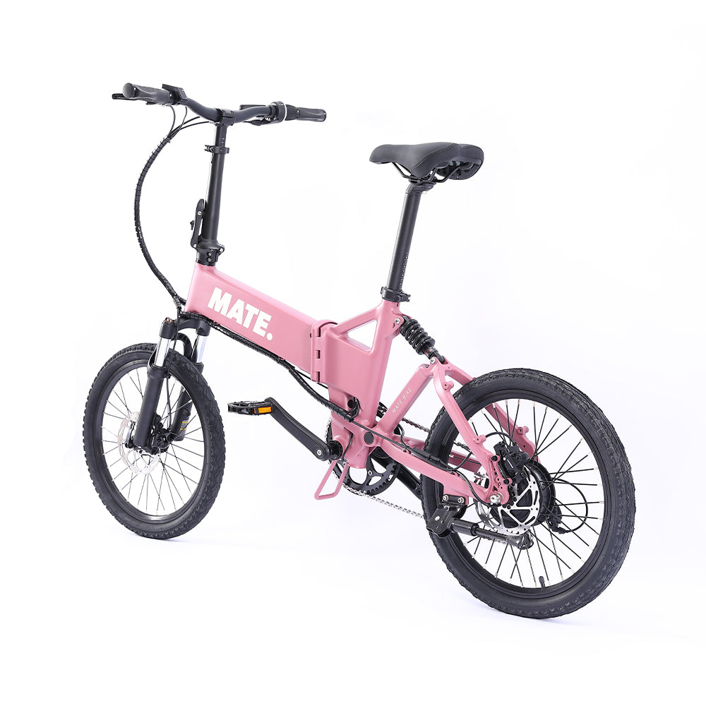 MATE Icon Folding Electric Bike Soft Bloom Rear Side Left