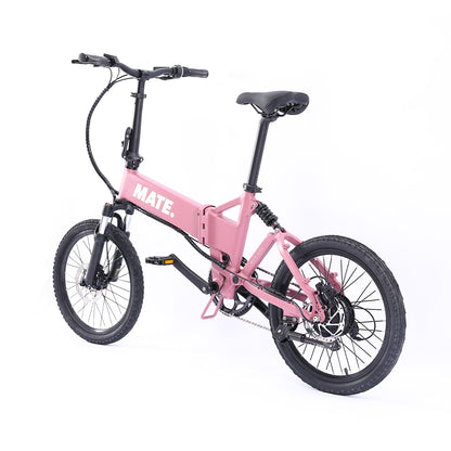 MATE Icon Folding Electric Bike Soft Bloom Rear Side Left