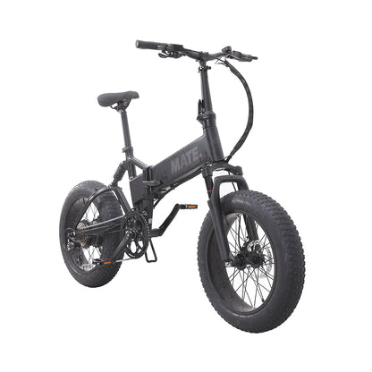 MATE X Evo Folding Electric Bike Subdued Black Front Side Right