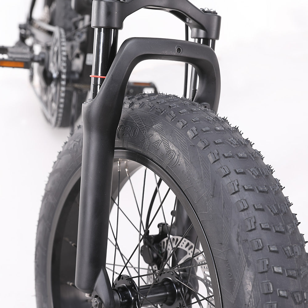 MATE X Evo Folding Electric Bike Feature Front Fork Tyre