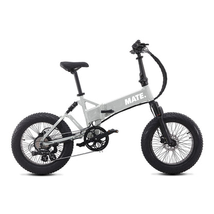 MATE X Evo Folding Electric Bike Silver Comet Side Right