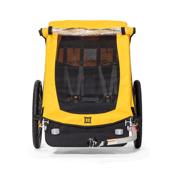 burley bee double bike trailer for kids