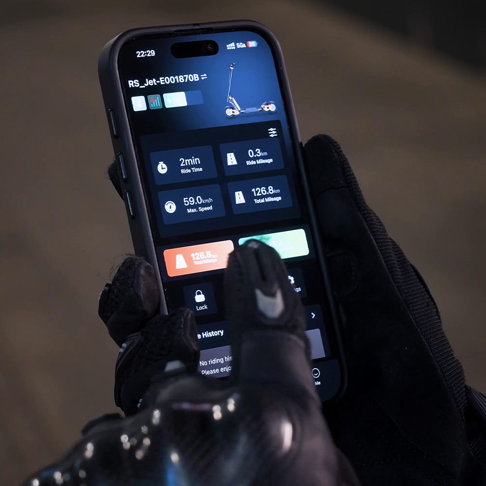 inmotion rs jet electric scooter feature app