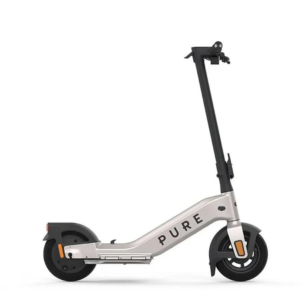 pure advance+ electric scooter platinum silver side