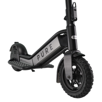 pure escape+ electric scooter black front side deck