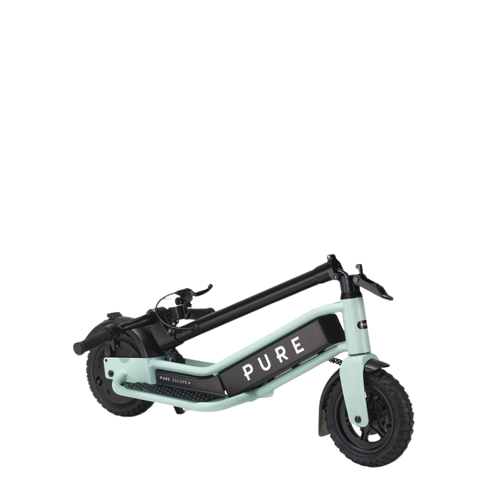 pure escape+ electric scooter green folded
