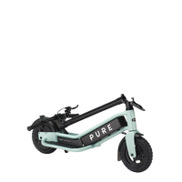 pure escape+ electric scooter green folded