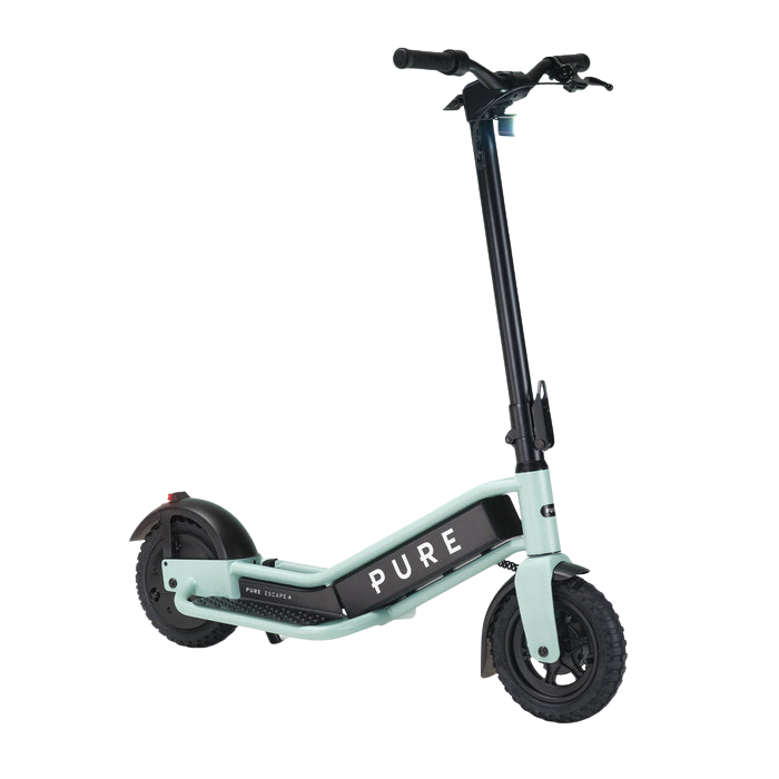 pure escape+ electric scooter green front side