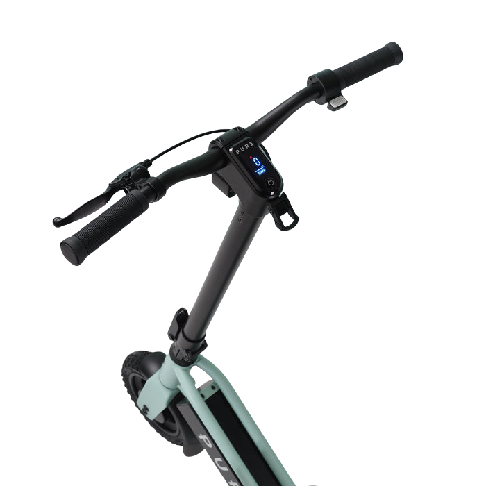 pure escape+ electric scooter green handlebar