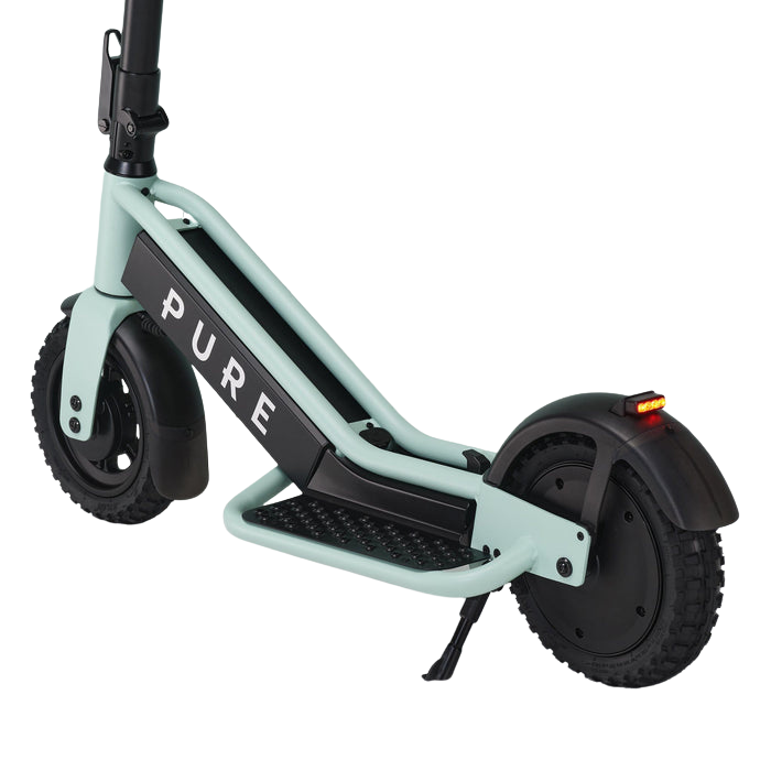 pure escape+ electric scooter green rear side deck