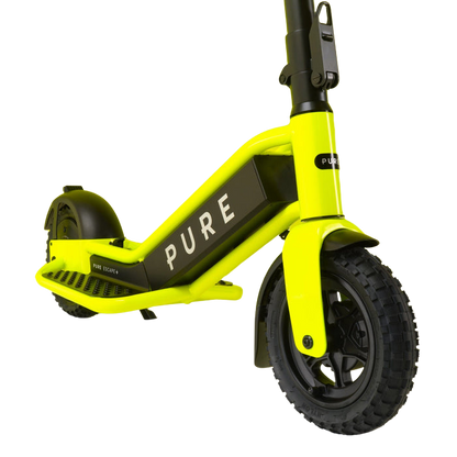 pure escape+ electric scooter yellow front side deck