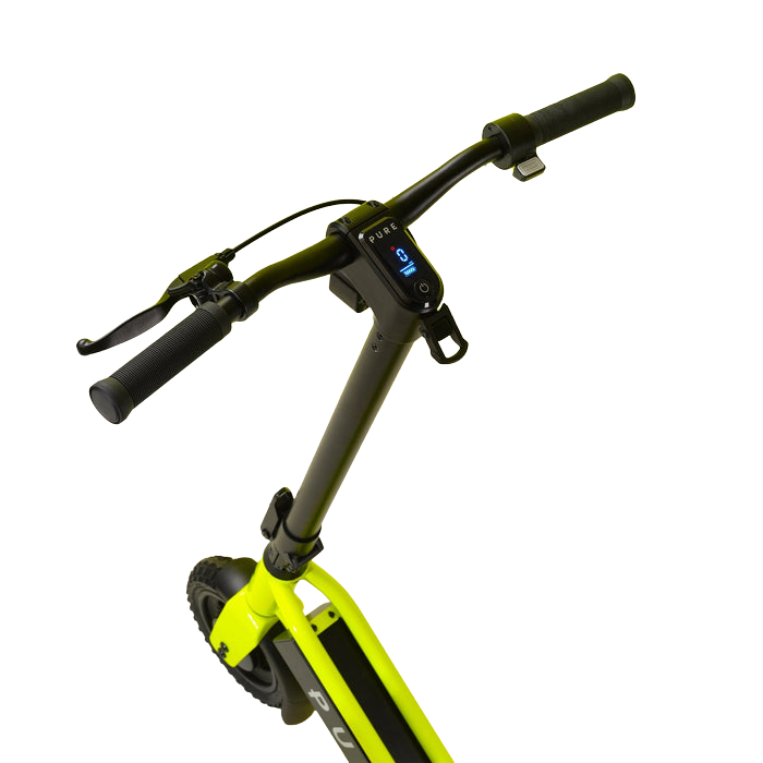 pure escape+ electric scooter yellow handlebar
