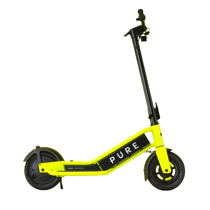 pure escape+ electric scooter yellow side