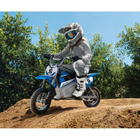 razor dirt rocket mx350 blue refresh lifestyle riding side